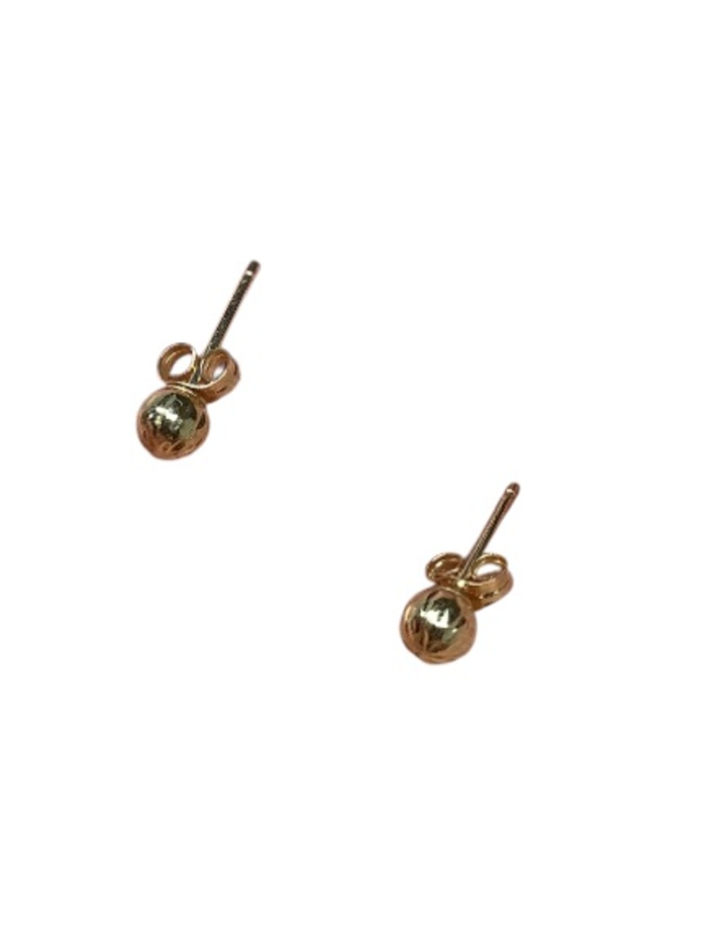 14k yellow gold Ball Stud Earrings - Classic Women's Jewelry - Picture 3 of 6